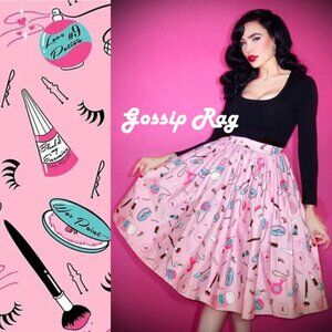 vixen micheline pitt makeup pin up pink swing skirt size medium
